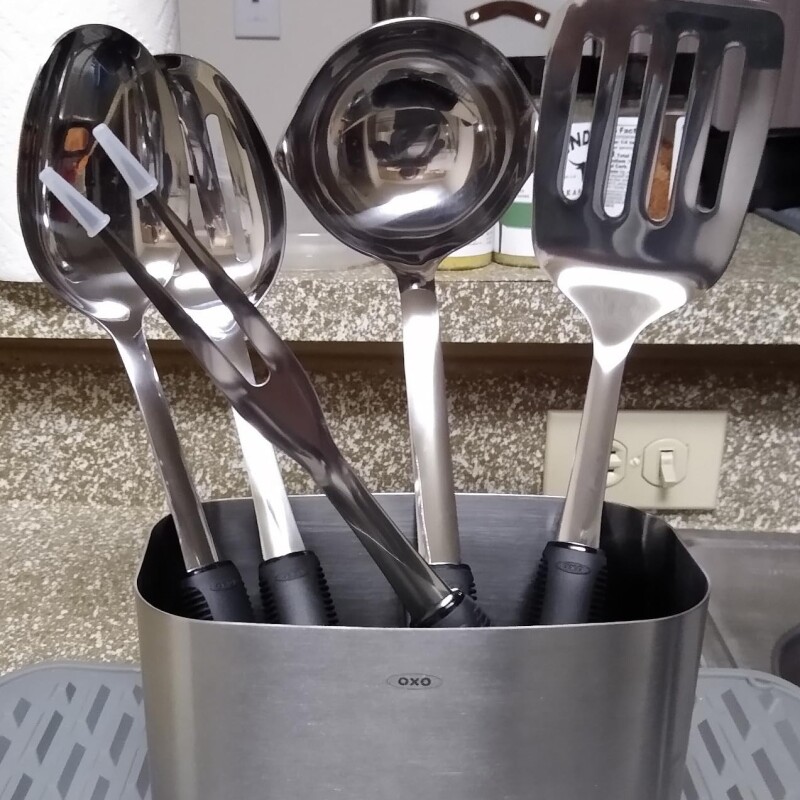 Set 5 Utensilios c/soporte Cocina Acero inoxidable Oxo Set 5 Utensilios c/soporte Cocina Acero inoxidable Oxo