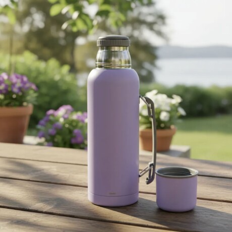 Termo en acero inox con Manija de 1 lt Lila