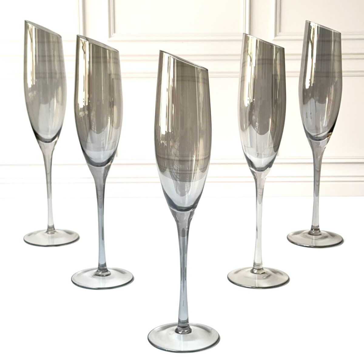 Juego De 6 Copas Champagne Cristal Grey 185ML 