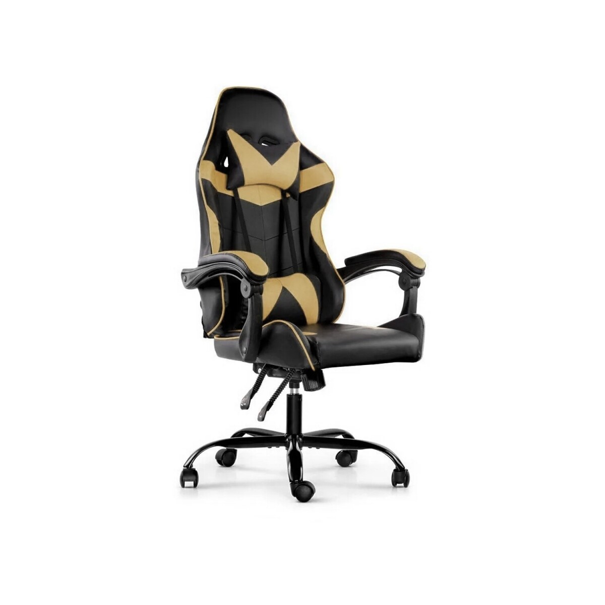 Silla Gamer Lumax Modelo ROM - Negro/Dorado 