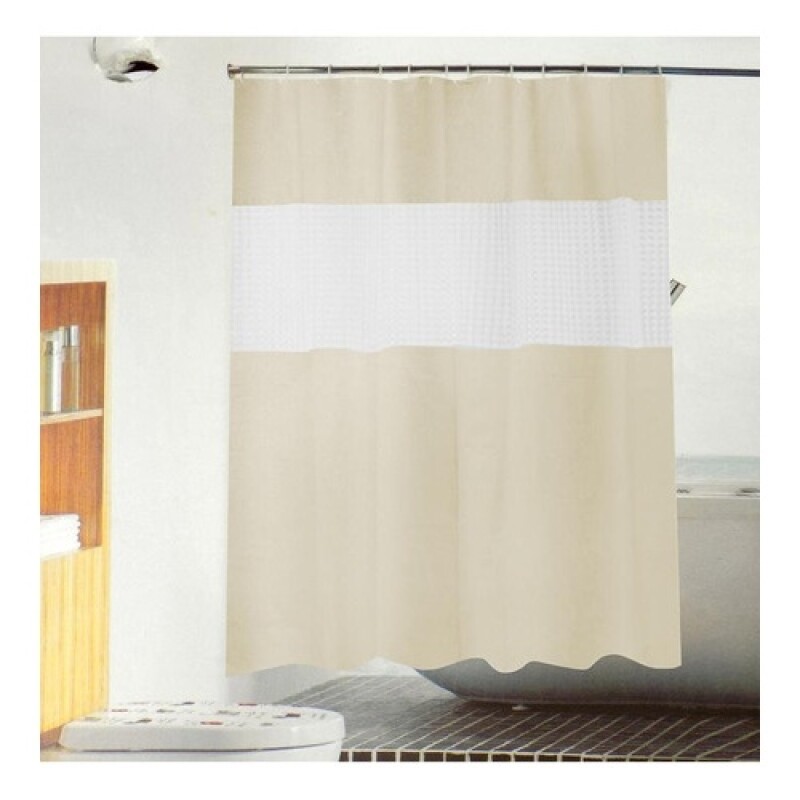 Cortina de baño Selecta con diseño de piedras 180X200cm Beige