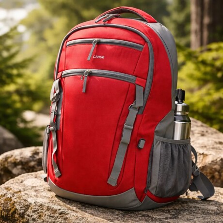 Mochila Arye Colonia 35 Litros con Portanotebook Rojo