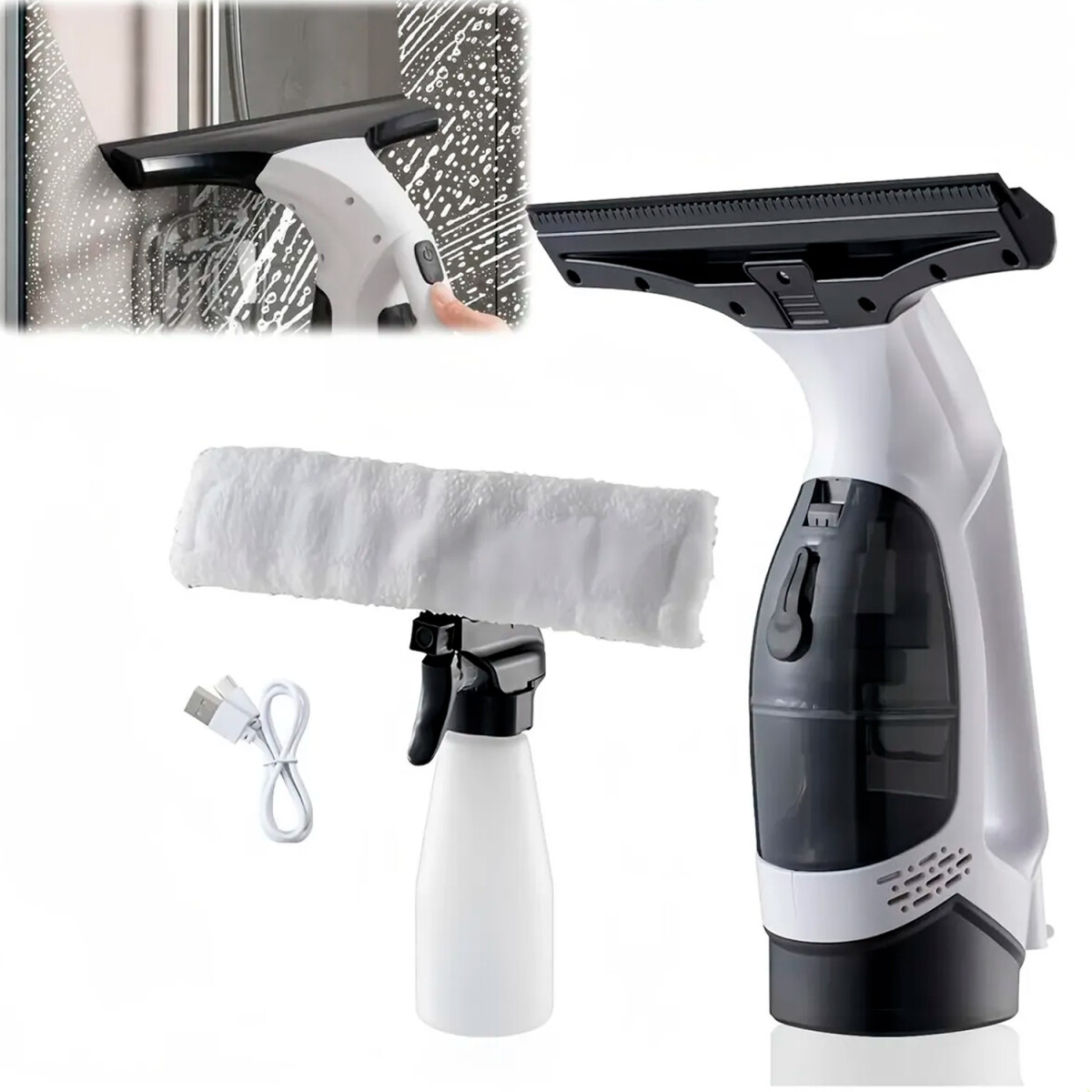 Limpiavidrios Inalámbrico Portátil Con Accesorios 3 En 1 - LIMPIA VIDRIOS INALAMBRICO VAR1555 