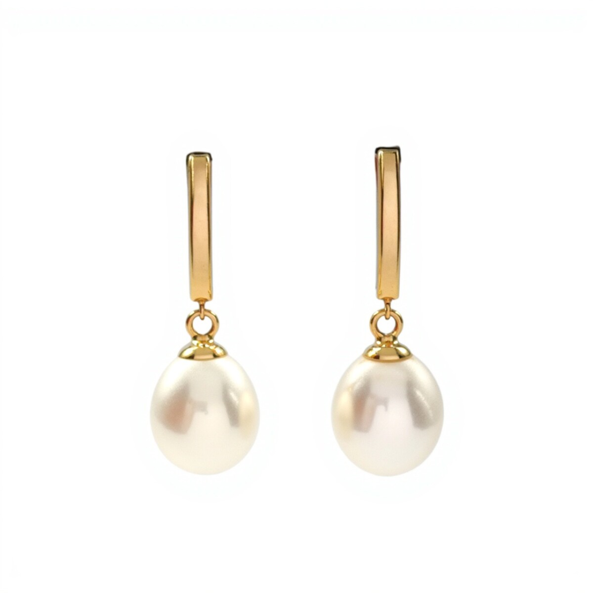 Caravanas Perlas colgantes - Oro bajo - Perla de río- CA8218 - conperla 