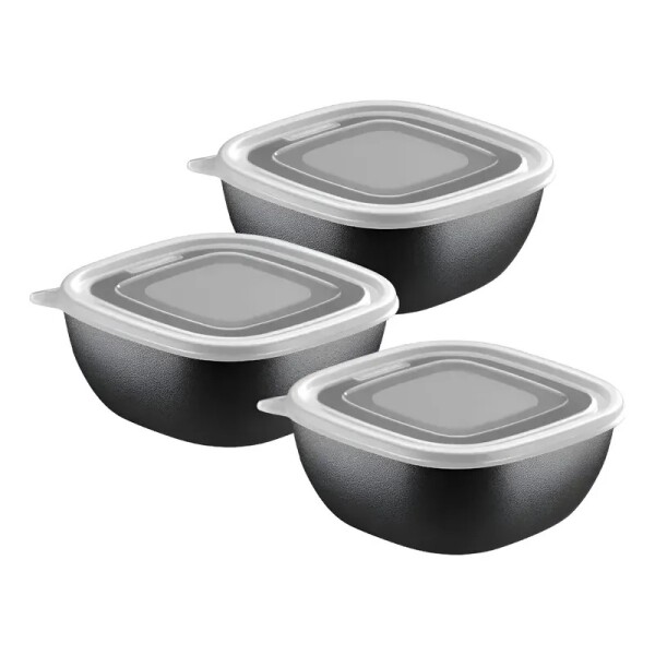 Juego De Tuppers Cuadrados 600ml - Tramontina - 25098/002 Juego De Tuppers Cuadrados 600ml - Tramontina - 25098/002