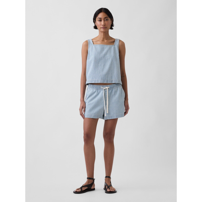 SL SQNK SHELL TOP - RR STRIPE LIGHT WASH