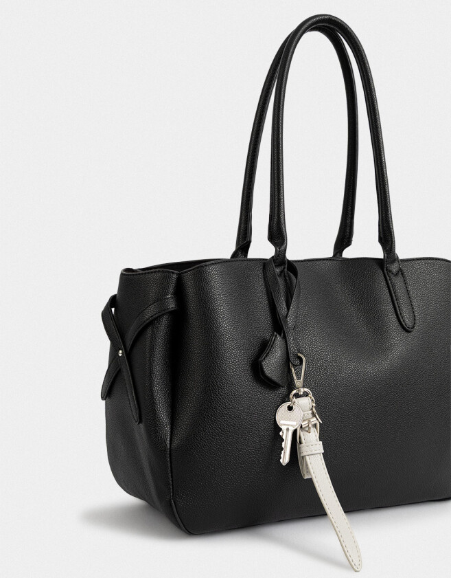 Shopper Carteras De Mano Con Charm - Negro