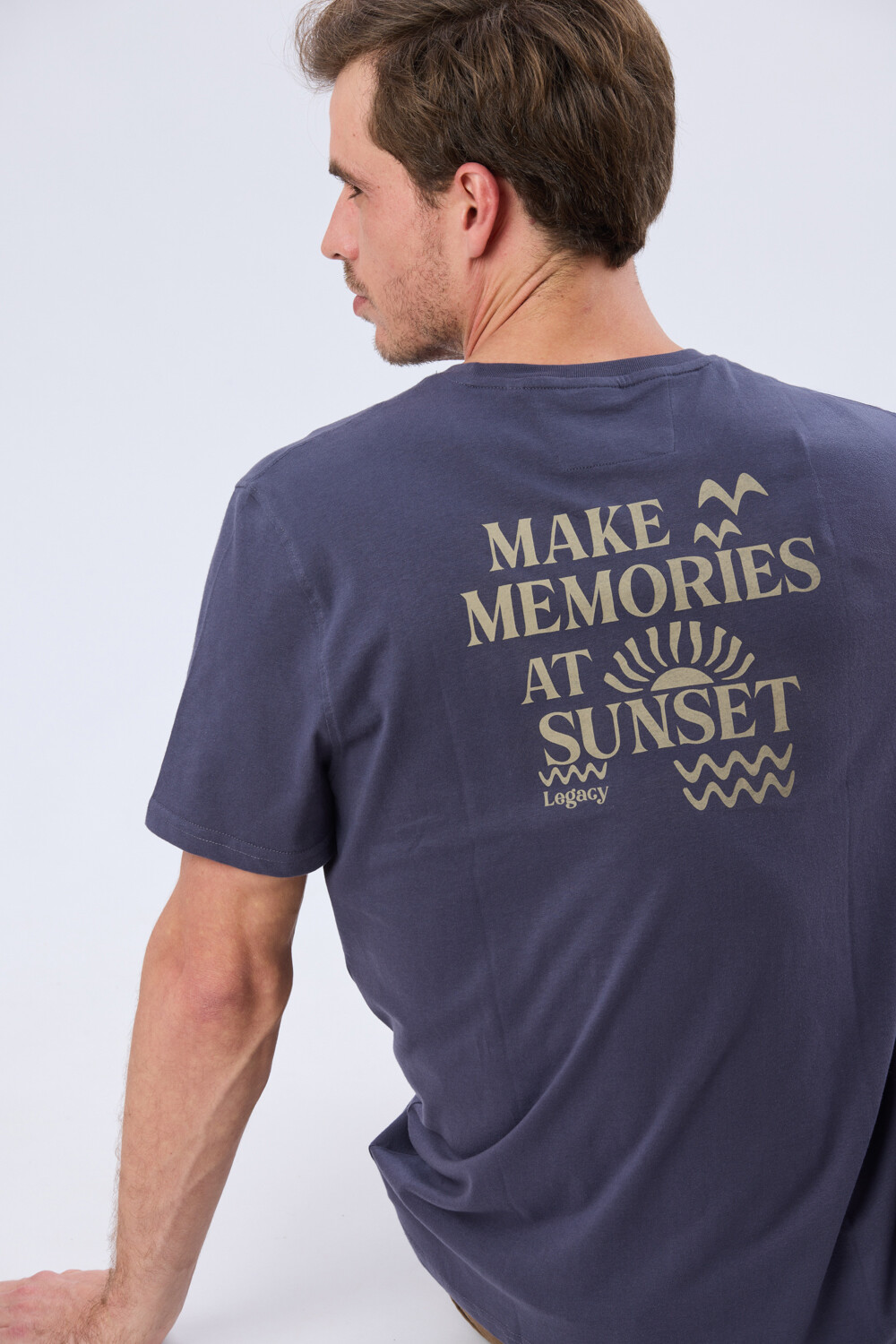 REMERA ESTAMPADA DE ALGODÓN Azul