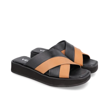 SANDALIAS VENET - CUERO DELMARE NEGRO
