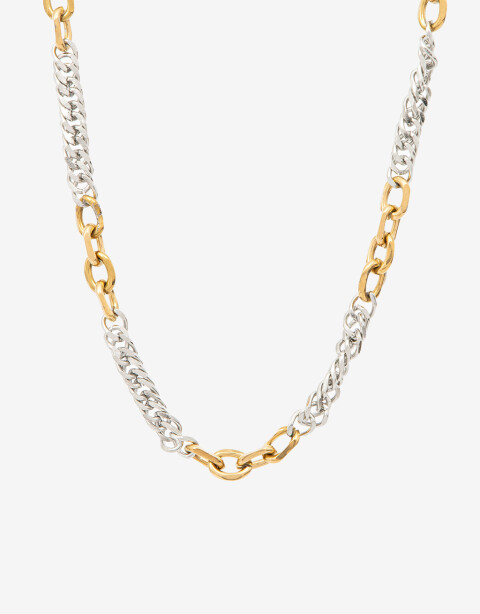 Collares Cortos Metal Collar Corto Acero Biplating - Combinacion Bicolor