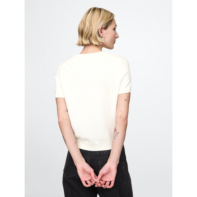 SS CASHSOFT BABY TEE IVORY FROST