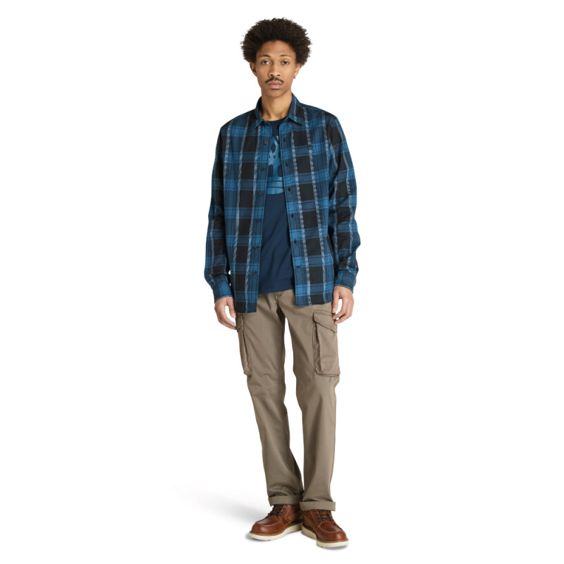 Camisa Herringbone Flannel Check Hombre Black Yd