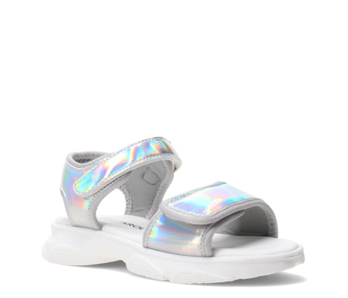 Sandalia NOKE con material tornasol Silver