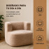 Sillón Puff ComboHome Kumo Redondo Corderito Diseño Premium Marrón 1