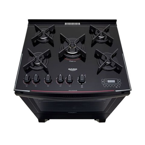 Cocina Dako Supreme Glass 5 Hr Negro Cocina Dako Supreme Glass 5 Hr Negro