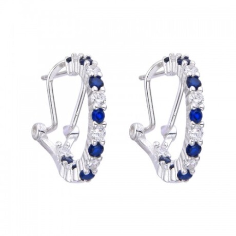 Par de aros de plata 925 con circonias. Par de aros de plata 925 con circonias.