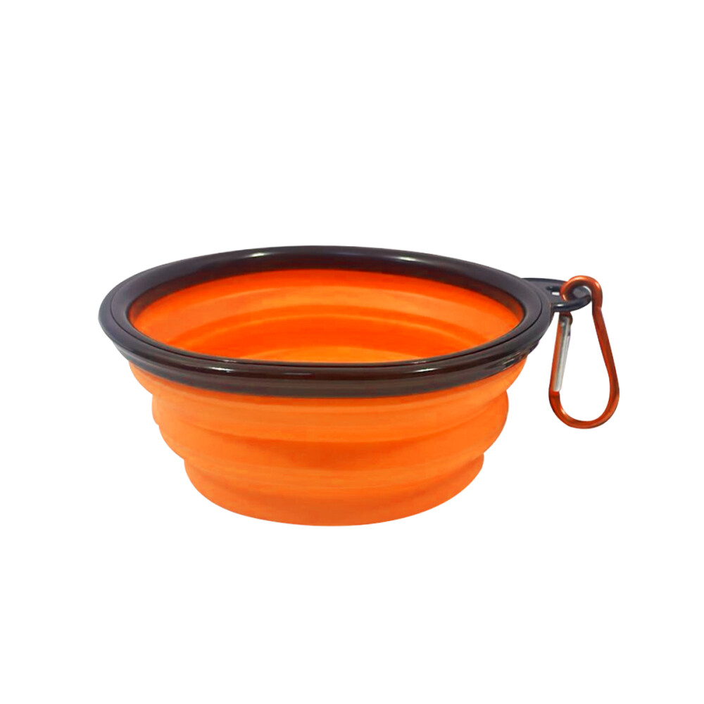 Comedero Bebedero Silicona Plegable Paseo Perro 16cm Color naranja