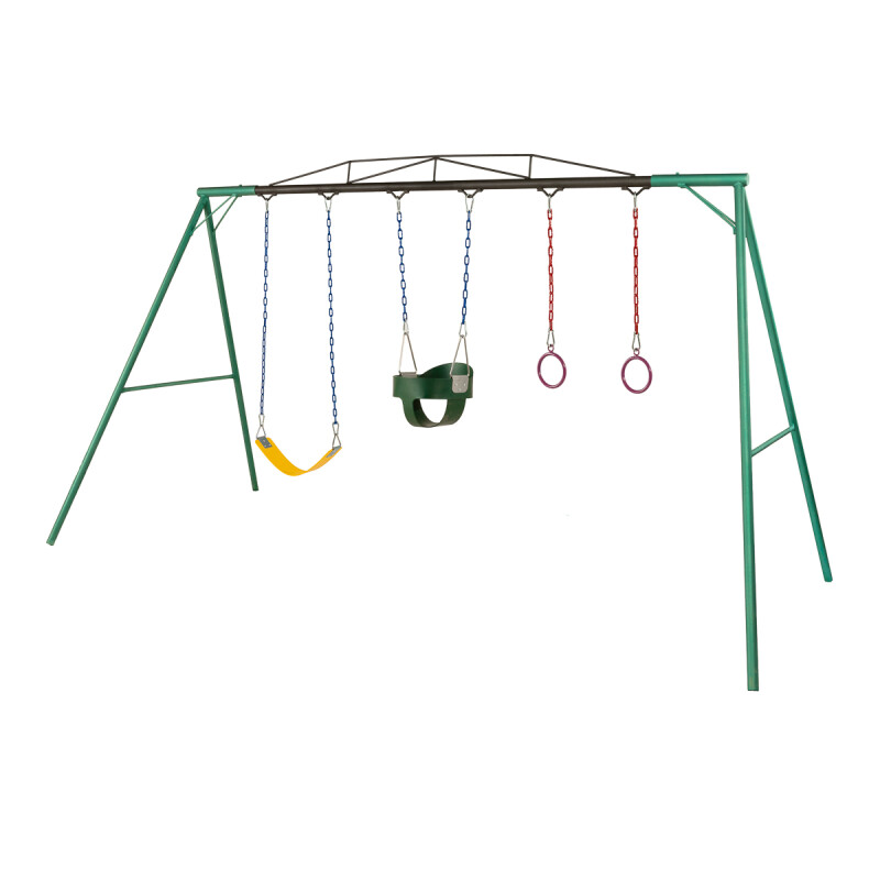 Hamaca de Plaza con 1 hamaca de cincha, 1 hamaca de bebé y par de aros altura 1,80 mts Hamaca de Plaza con 1 hamaca de cincha, 1 hamaca de bebé y par de aros altura 1,80 mts