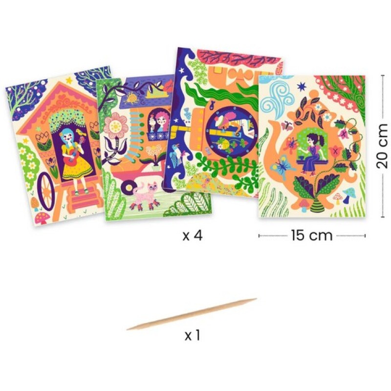 Set x4 láminas para raspar en 2 colores Set x4 láminas para raspar en 2 colores