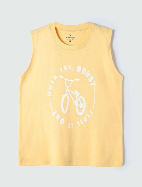 MUSCULOSA INFANTIL CON ESTAMPA AMARILLO