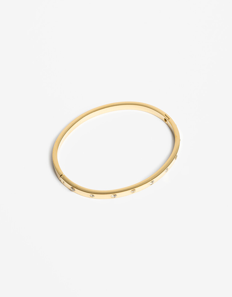 Brazaletes Metal Brazalete Acero Con Bisagra - Dorado