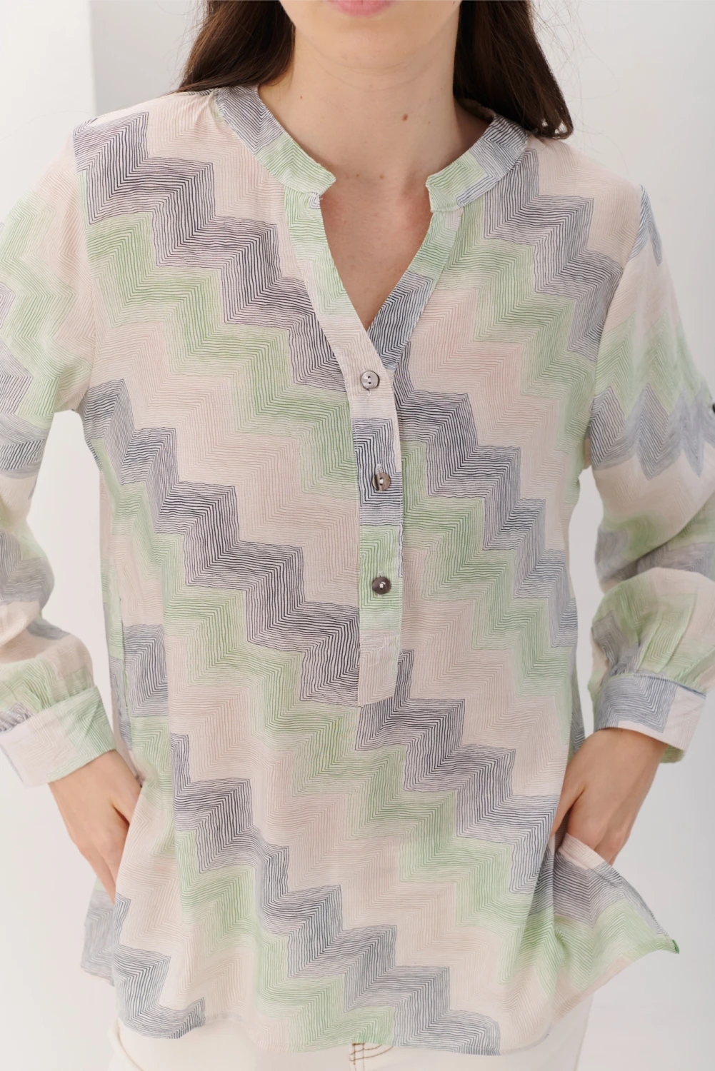 CAMISA JULIA ZIGZAG verde 2