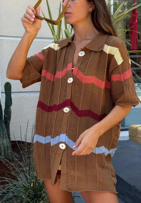 Camisa Riga SS26 Zig Espresso