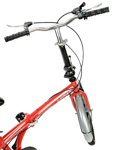 Bicicleta Plegable Rodado 20 Lumax Shimano Parrilla Rojo