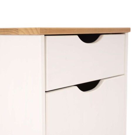 Mesa de Luz 1 puerta 1 cajion Li­nea Niordica Roble/Blanco