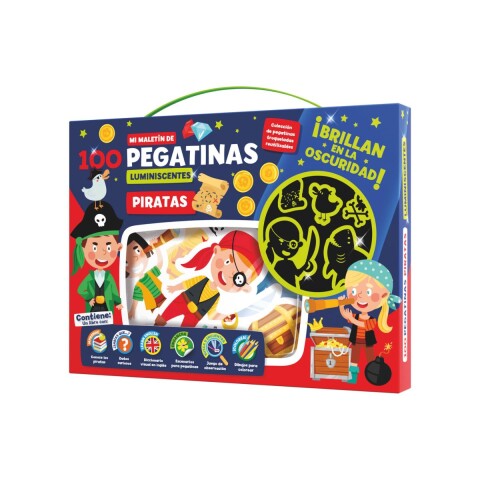 Set de Pegotines Fluorecentes con libro para colorear - Piratas Set de Pegotines Fluorecentes con libro para colorear - Piratas