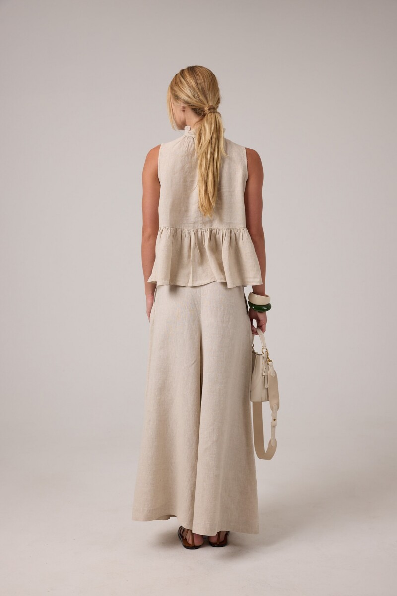 PANTALON SABI LINO METALIZADO Natural