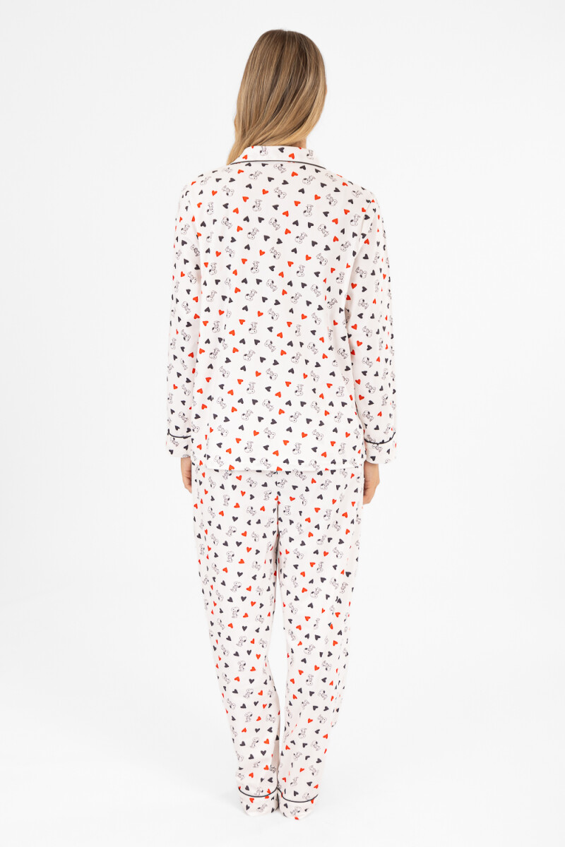 Pijama snoopy comfort americano Marfil