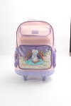 Mochila escolar amplia con ruedas unicornio 3D Rosa