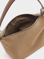 Bolso De Hombro Textura Suave Con Pendiente camel