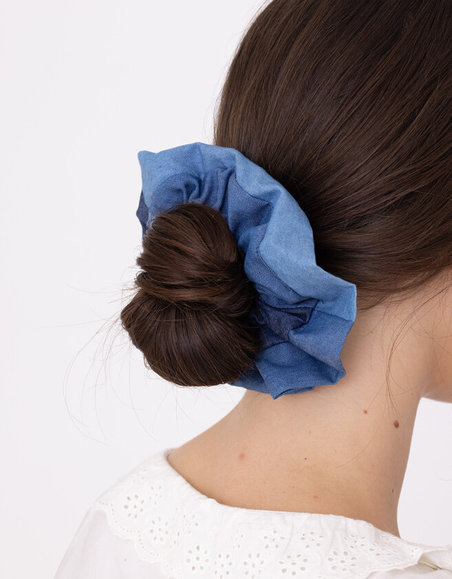 Skunzies De denim Maxi Scrunchie De Denim - Combinacion Tricolor