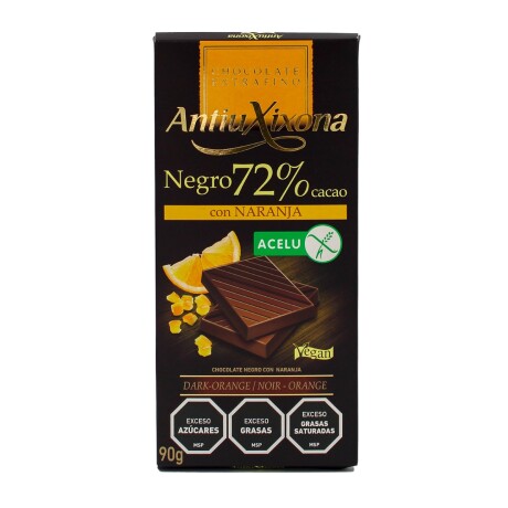 TABLETA ANTIU CHOCOLATE NEGRO 72% C/NARANJA 90G 001