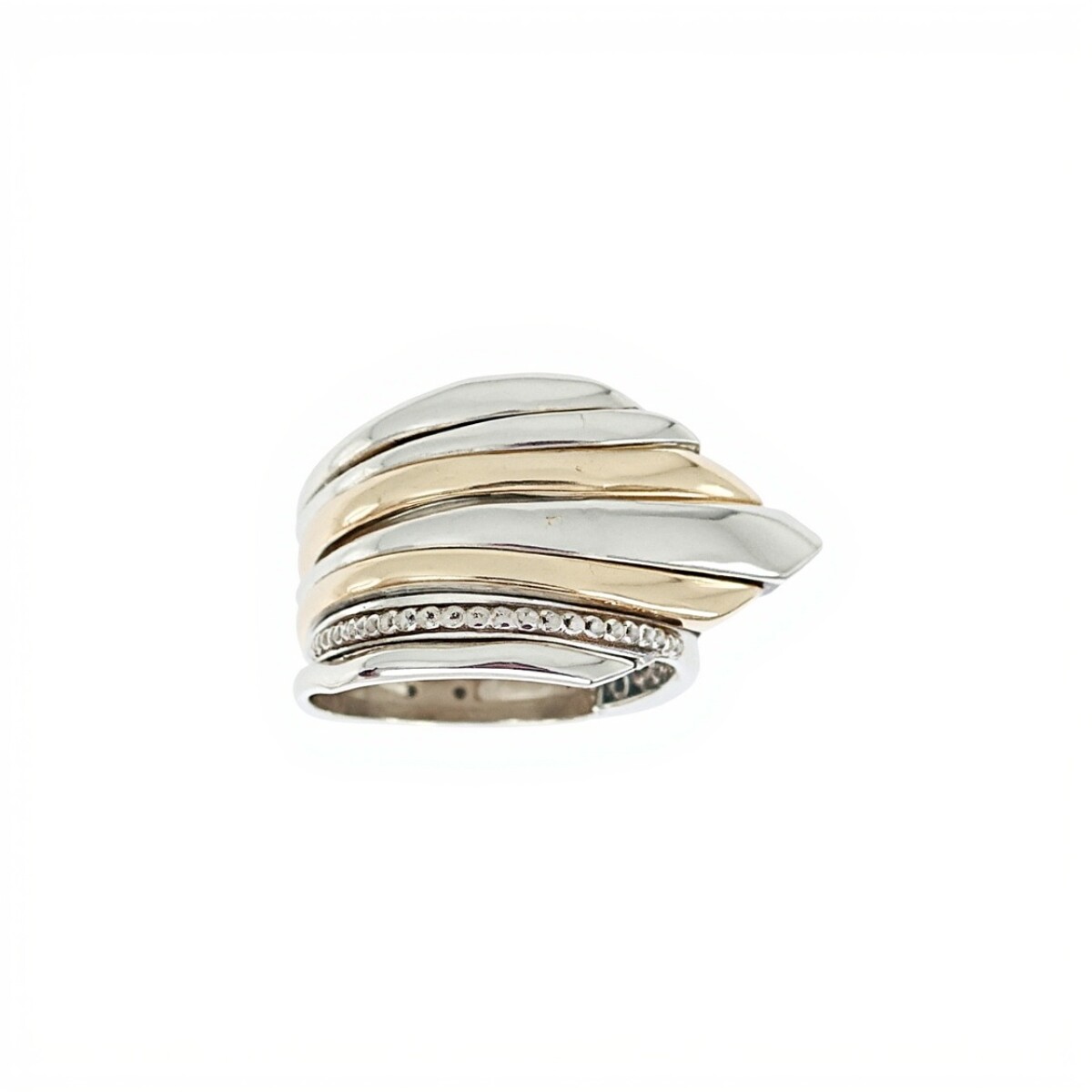 Anillo Punta-Plata y Oro-Piedra Zirconia-AN5375 - conpiedra 