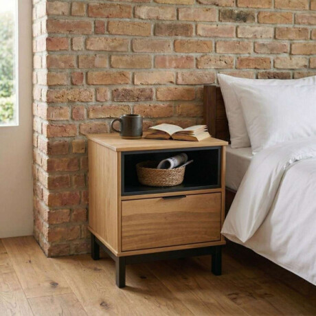 Mesa De Luz Madera 1 Cajion Linea Denise
