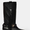 Bota Caña Media Amazonia En Cuero Liso Negro