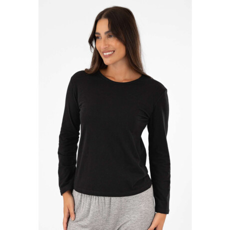 Remera algodón elastano Negro