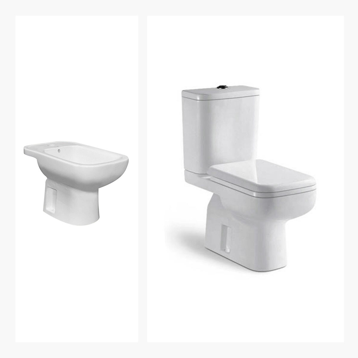 Juego De Inodoro Completo Incluye Tapa Mochila Y Bidet Linea Torrens Aqualia 