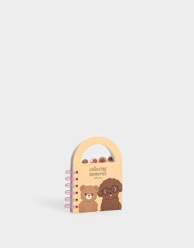 Anotadores Cuadernos y Memos Mini Cuaderno Con Señaladores - Amarillo Claro