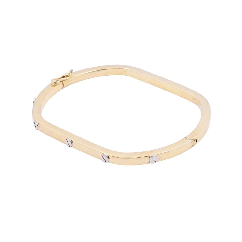 Pulsera oro 18 k rígida 2 tonos. Pulsera oro 18 k rígida 2 tonos.
