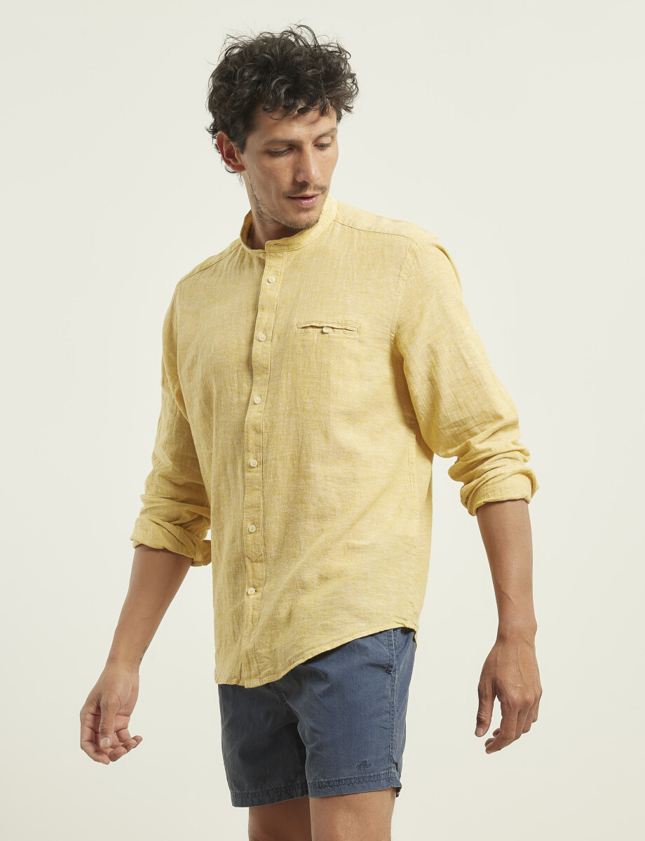 011954 CAMISA HARRINGTON LABEL LINO Amarillo