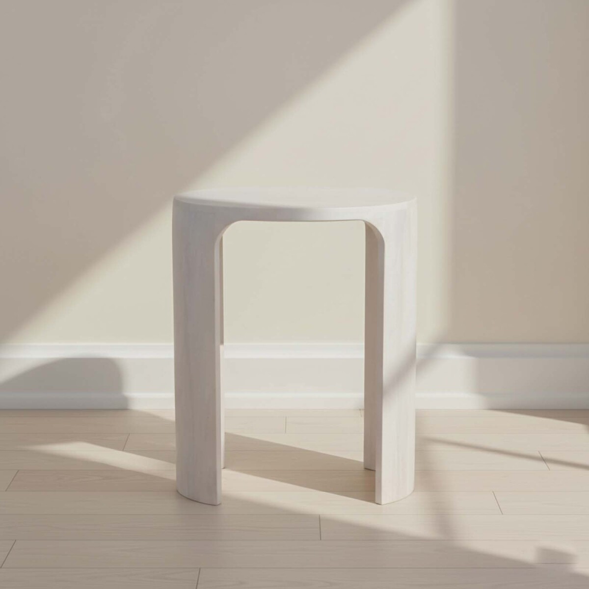 MESA AUXILIAR - MADERA BLANCO OVAL 