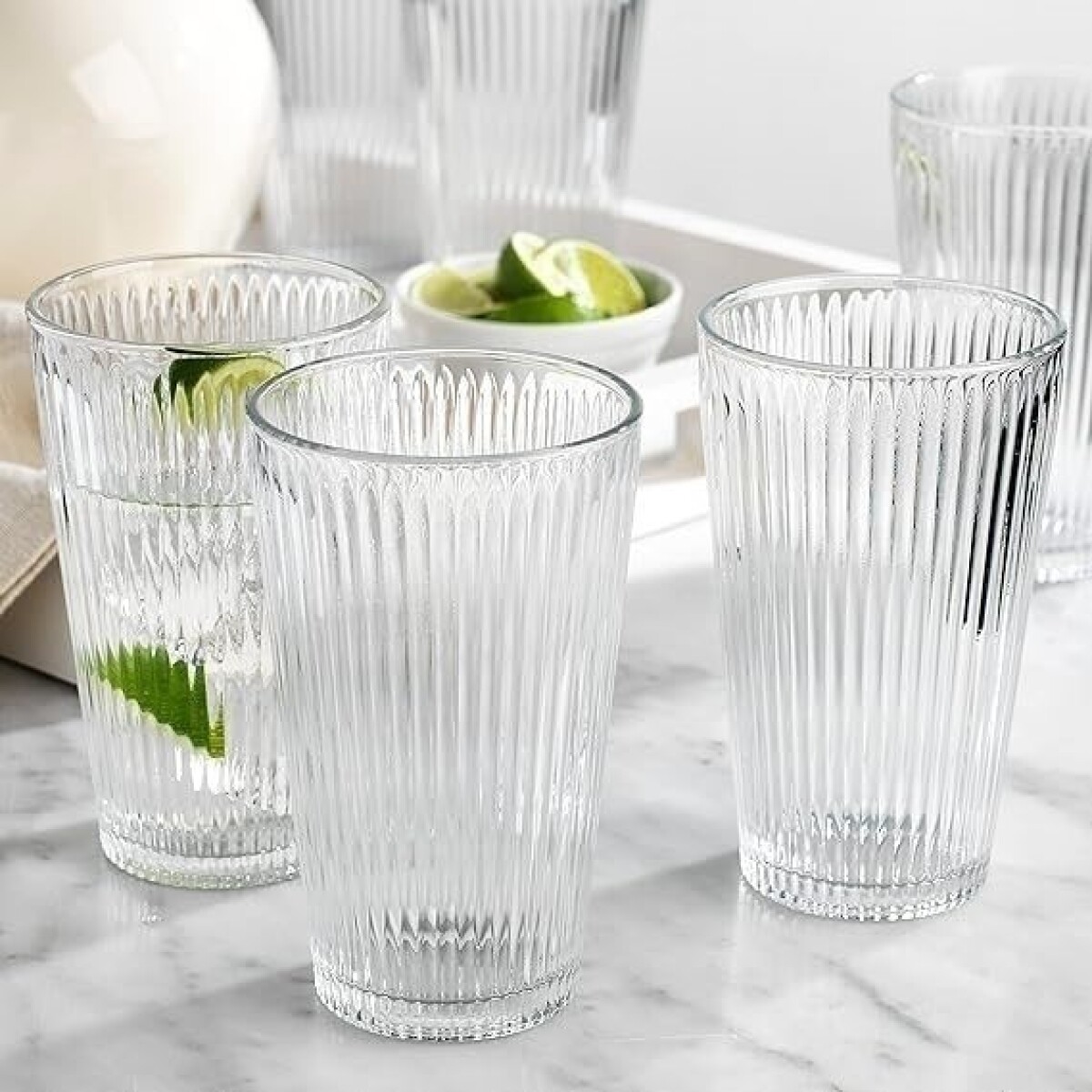 SET X6 VASO 400ML RAYAS RELIEVE JADE 