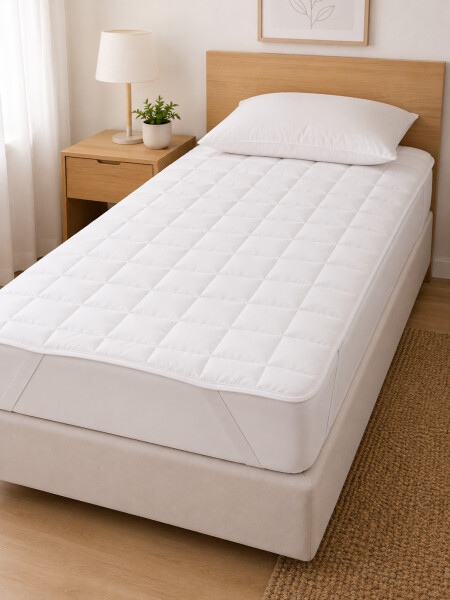 PROTECTOR COLCHON IMPERMEABLE 1 PLAZA BLANCO