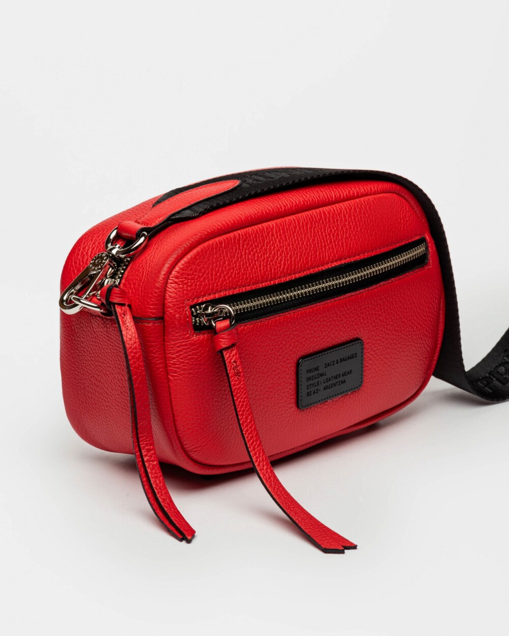 Bandolera Elemental En Napa Rojo