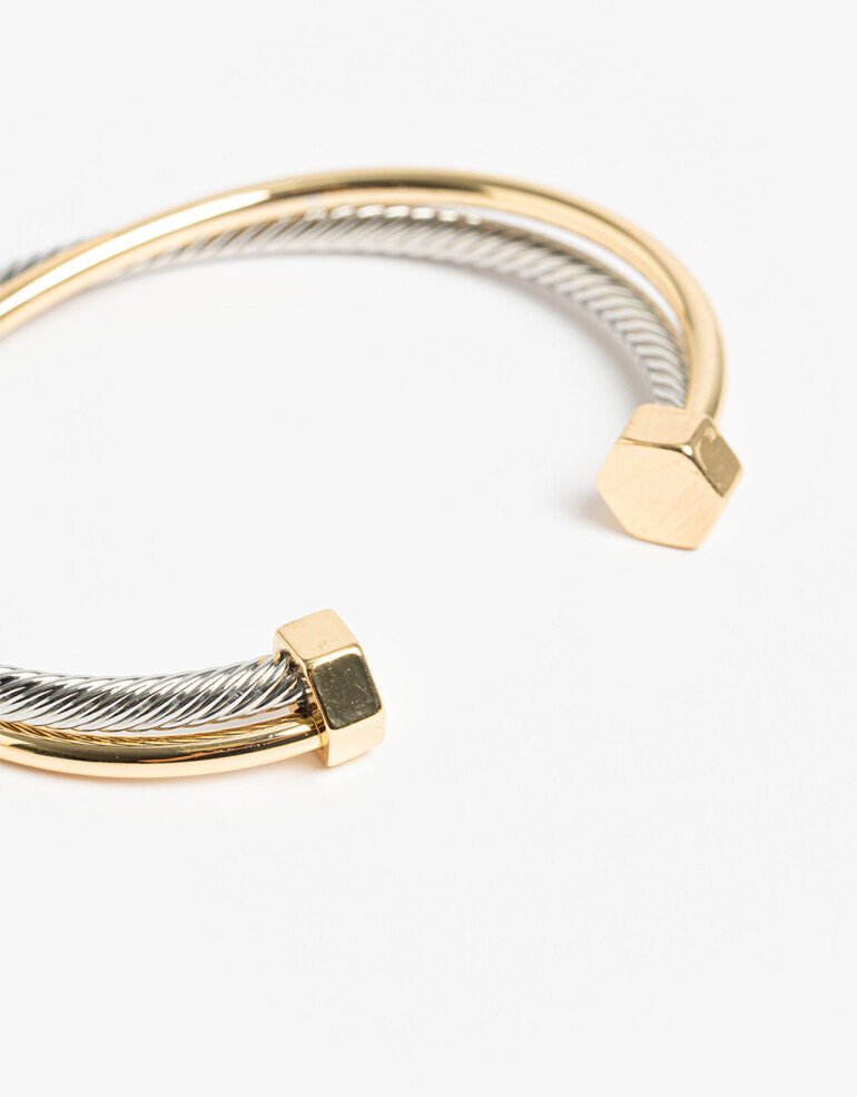 Brazaletes Metal Pulsera Rígida Metal Biplating. - Dorado