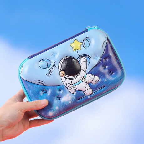 Cartuchera Rígida Escolar Infantil Brio con Divisiones Astronauta